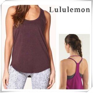 LULULEMON Blood Red Coastal Racerback Long Length Tank Size 2